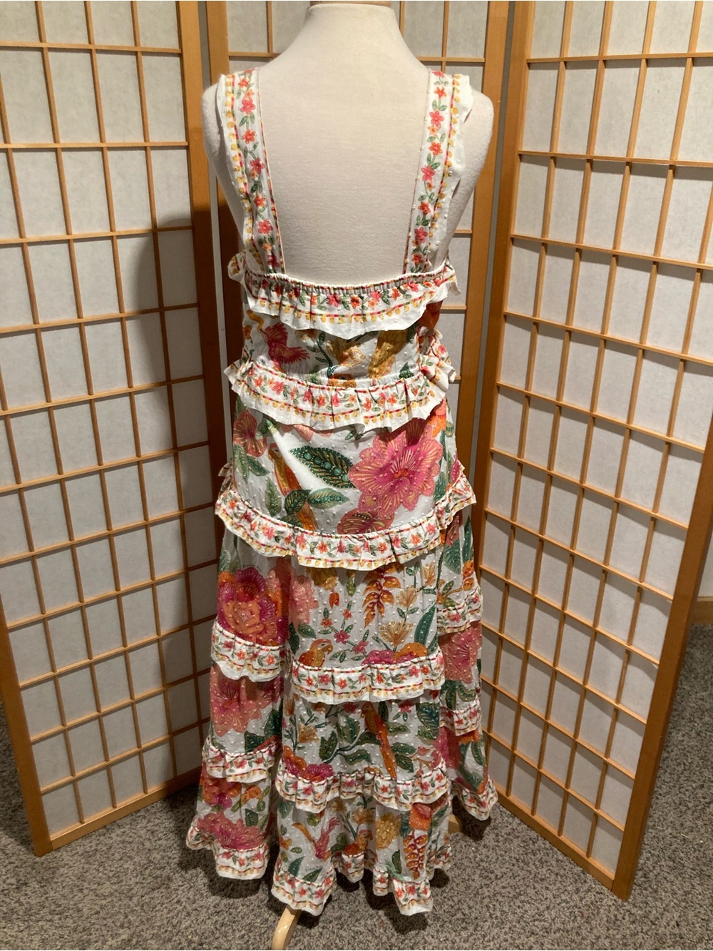 Anthropologie Farm Rio Tiered Floral Maxi Dress Size XL - Picture 3 of 16